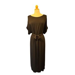 Lane Bryant Black Maxi Dress with Waist Tie